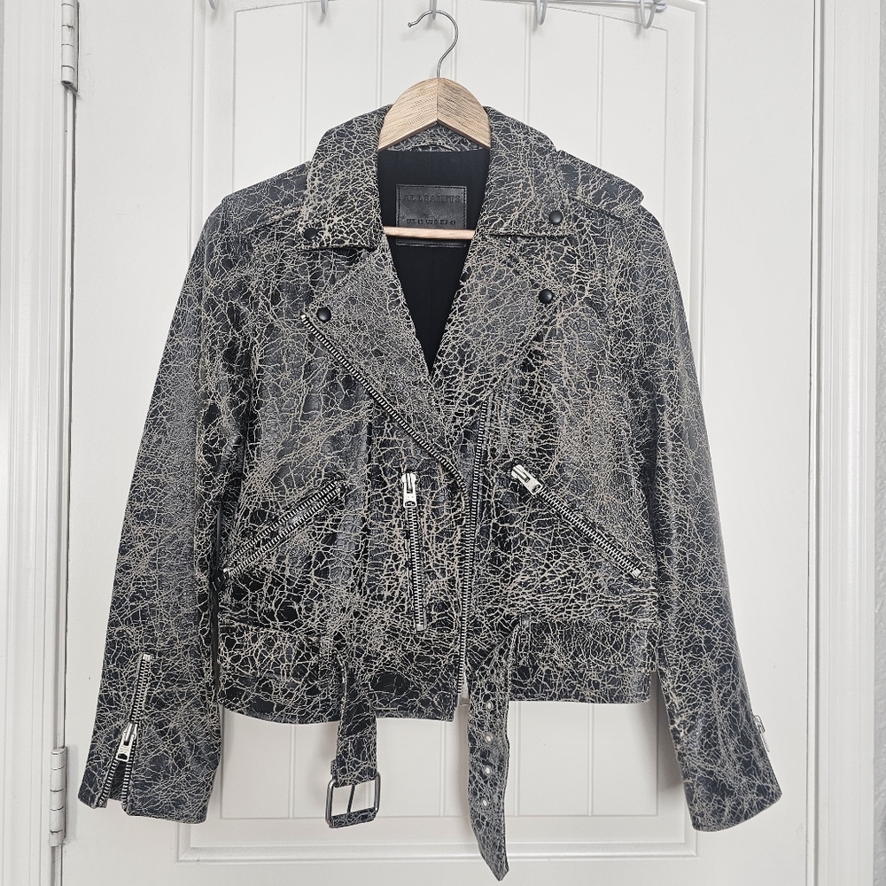 AllSaints Balfern Rift Leather Biker Jacket